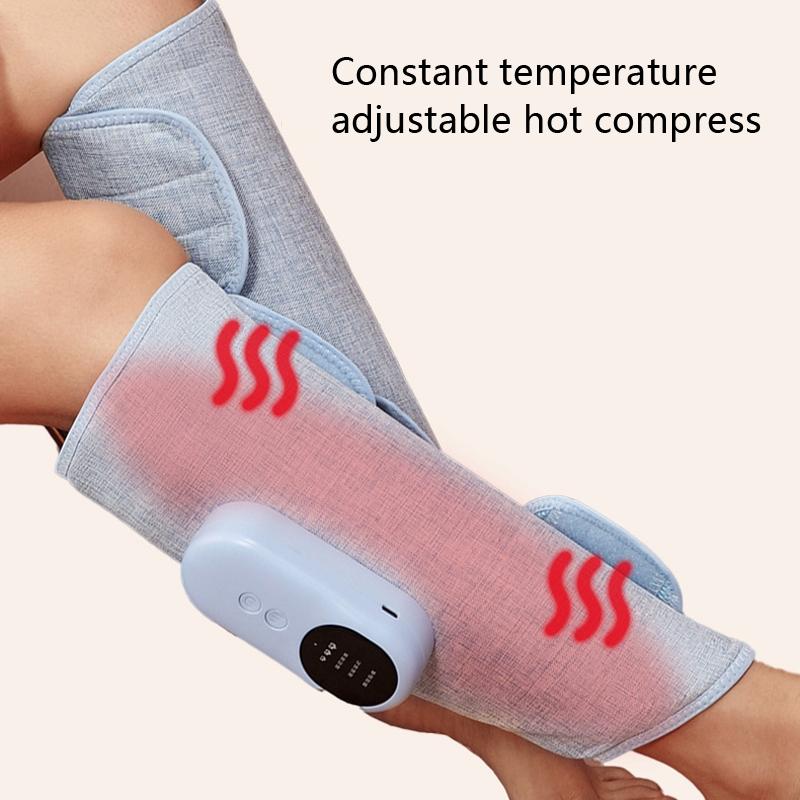 Gray Wireless Leg Massager Double Hot Compress & Air Pressure