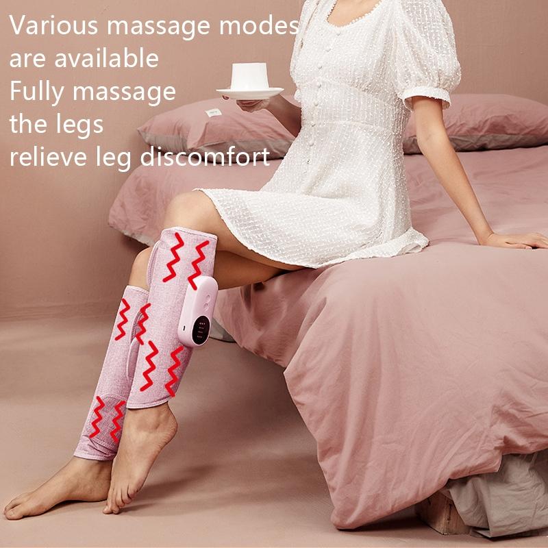 Gray Wireless Leg Massager Double Hot Compress & Air Pressure