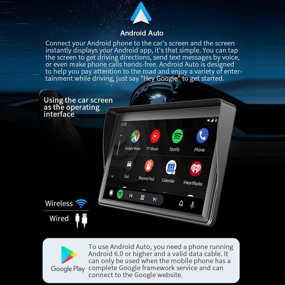 7 Inch Carplay Radio 1080P Touch Screen Mp5 Player