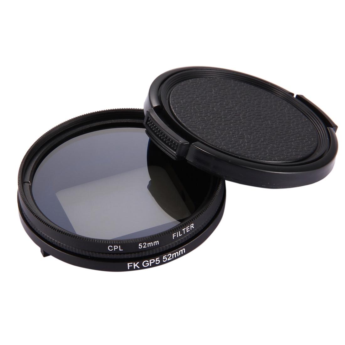 3-in-1 52mm Round Cpl Lens Filter for Gopro Hero7 with Cap