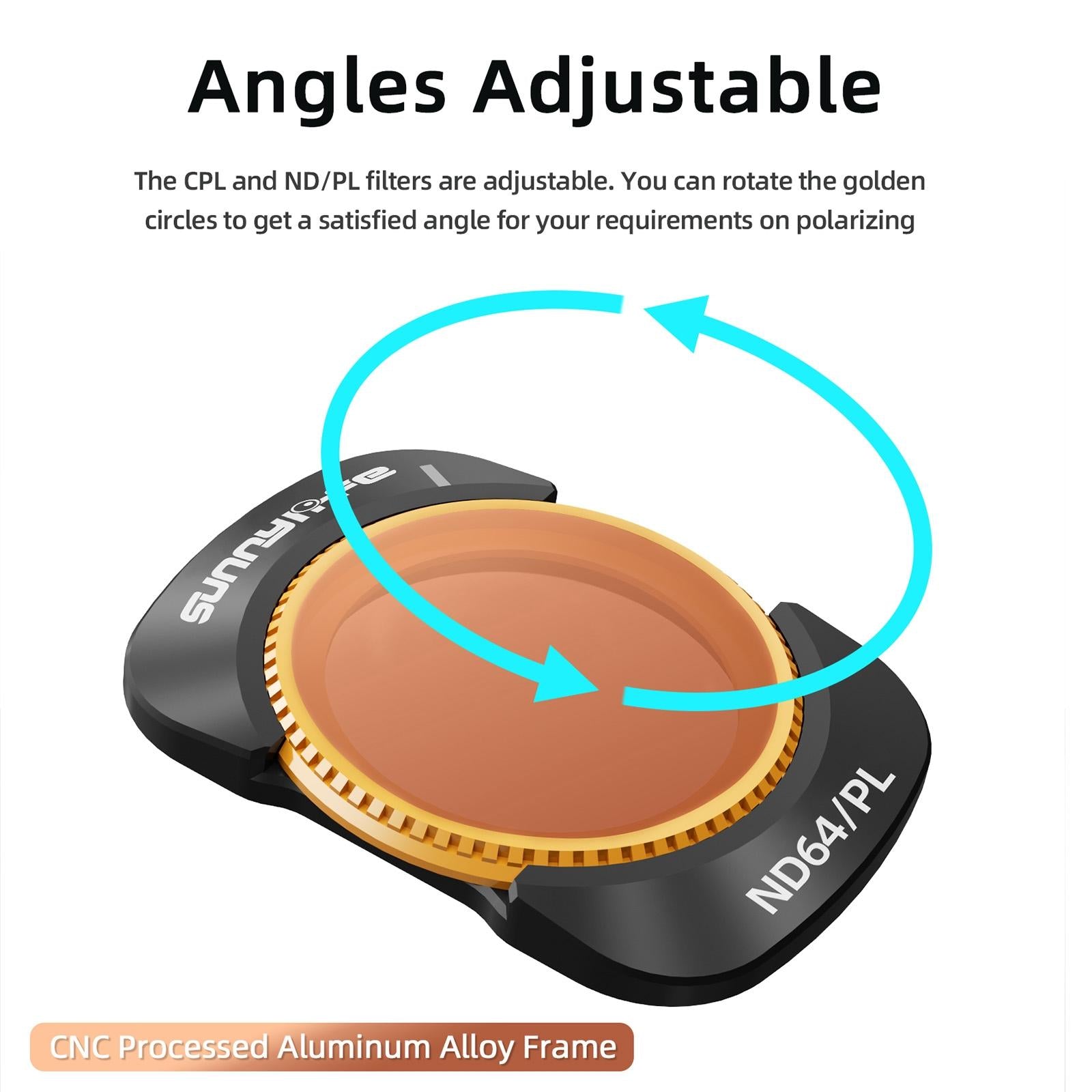 Sunnylife 3 In 1 Nd16 Camera Lens Filter For Dji Osmo Pocket No Gimbal Reset - Nd8Pl