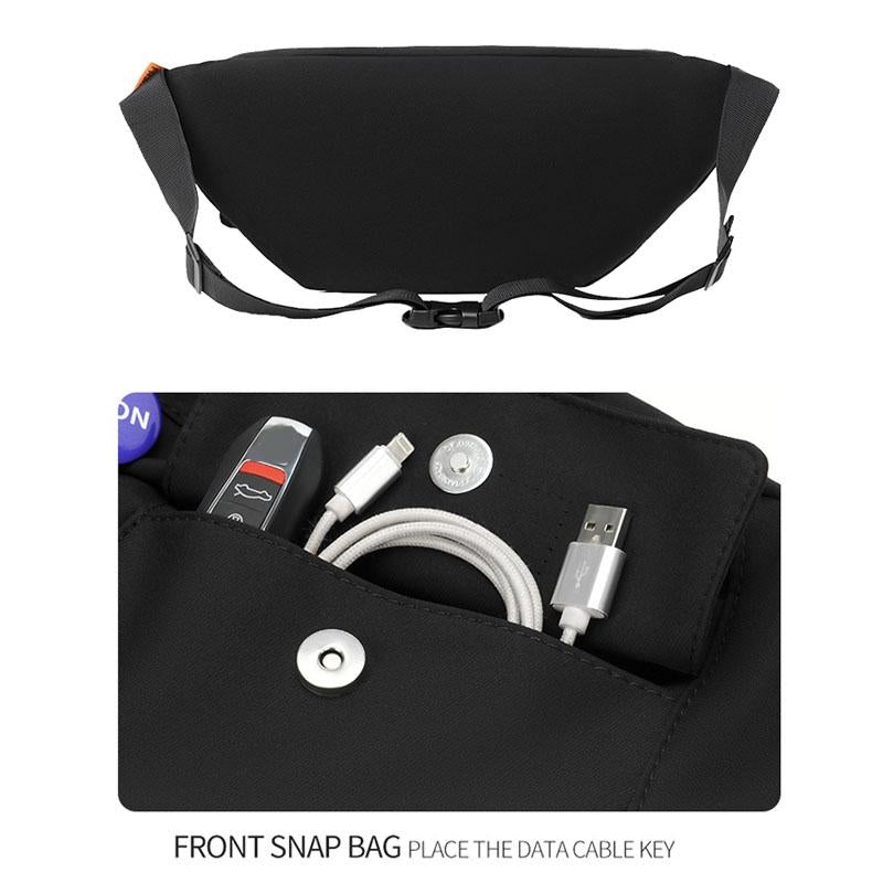 Chest Shoulder Messenger Bag Badge - White + Badge