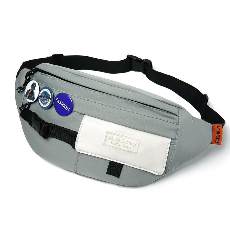 Chest Shoulder Messenger Bag Badge - White + Badge