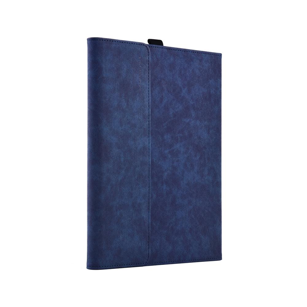 Leather Tablet Case & Power Bag For Microsoft Surface Pro X - 13 Inch Dark Blue