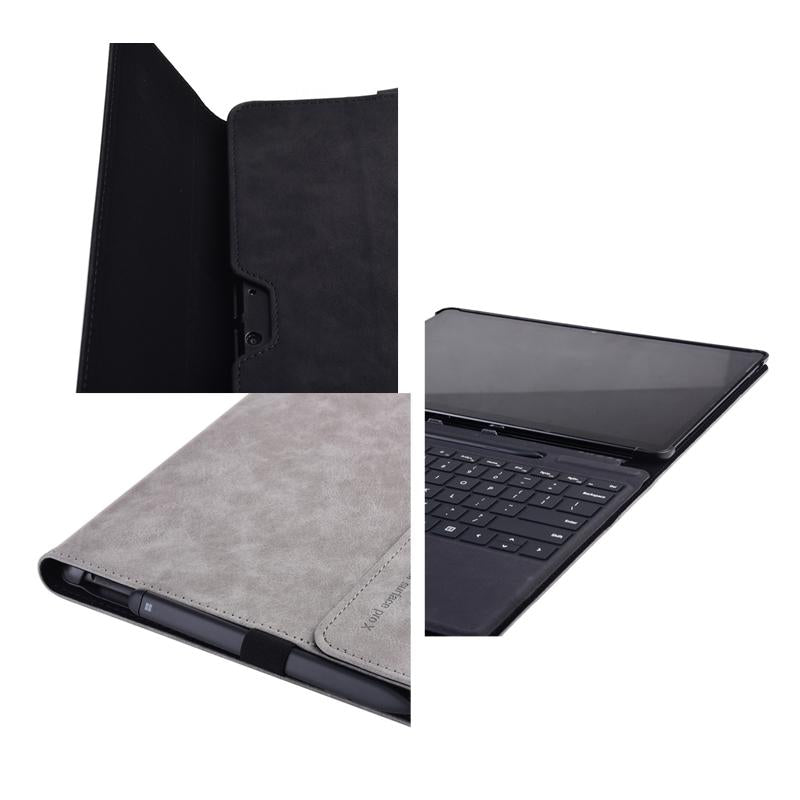 Leather Tablet Case & Power Bag For Microsoft Surface Pro X - 13 Inch Dark Blue