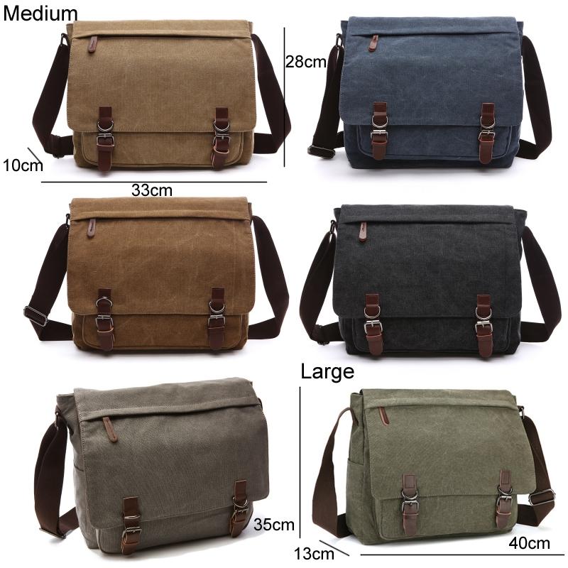 Multi Purpose Coffee Canvas Messenger Bag For Business And Tech