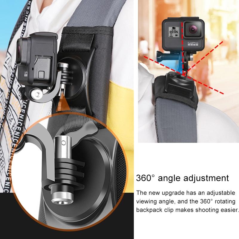 Backpack Mount for Gopro and Other Action Cameras - Hook and Loop Fastener