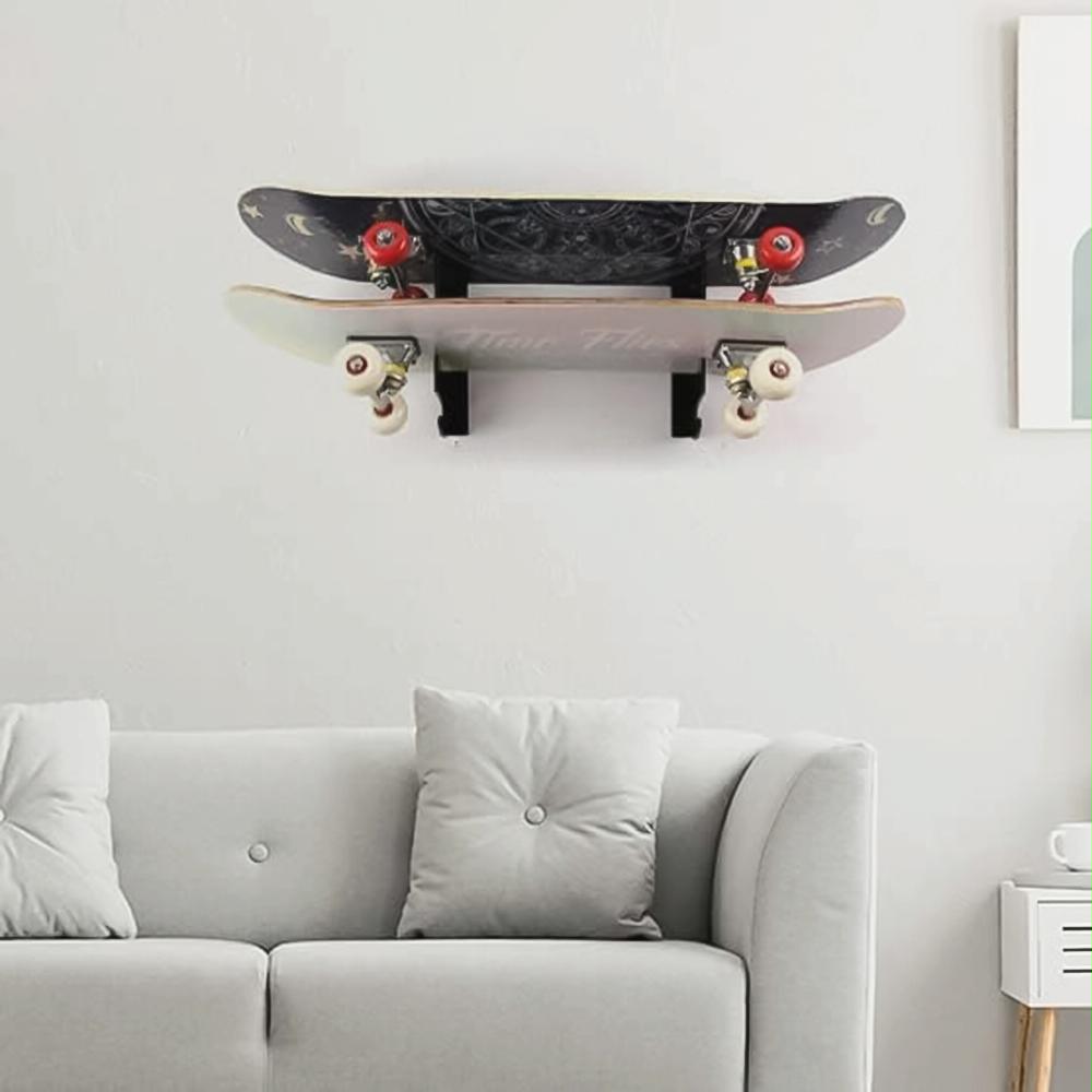 Wall Mount Bracket for 1 Pair of Four-wheel Skateboards