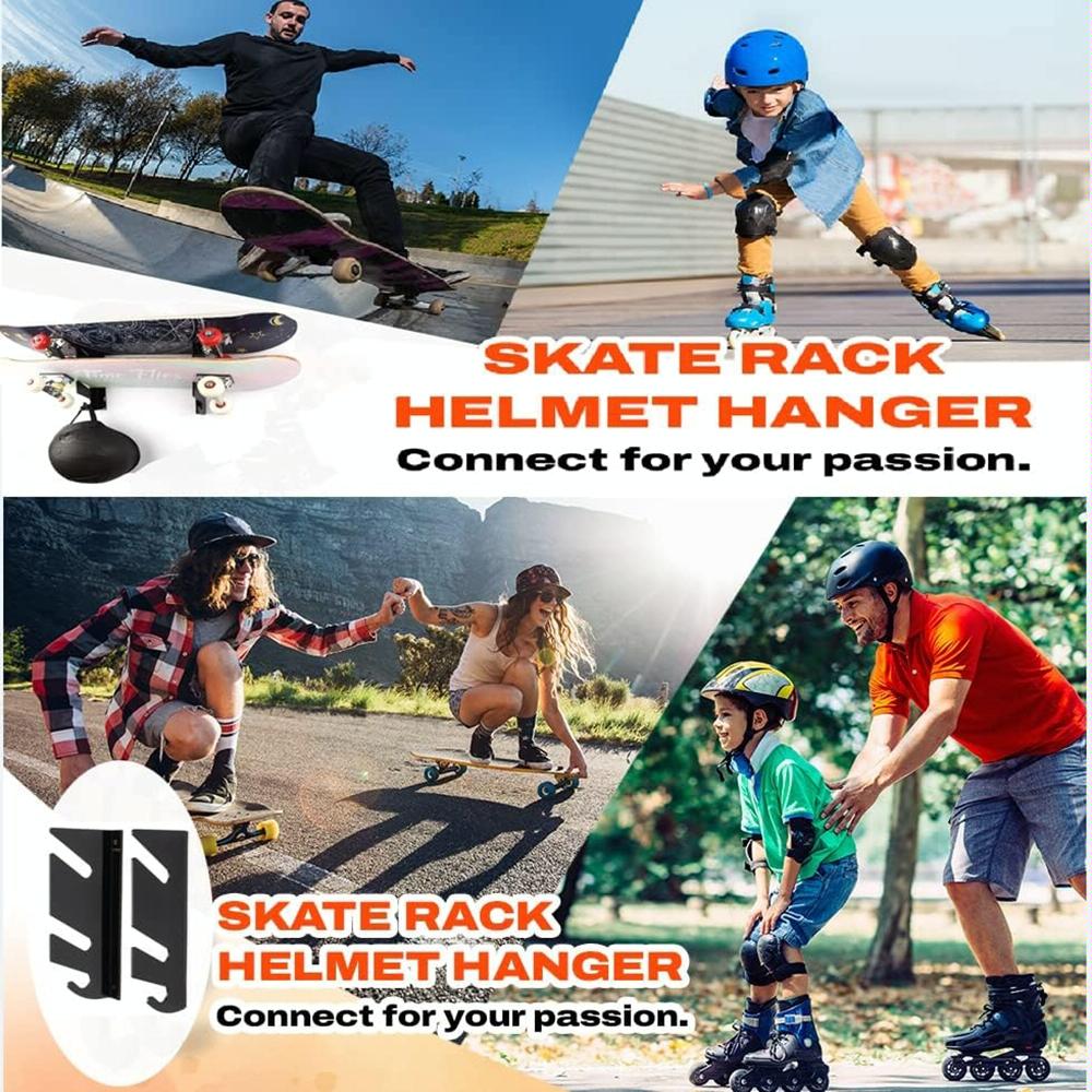 Wall Mount Bracket for 1 Pair of Four-wheel Skateboards