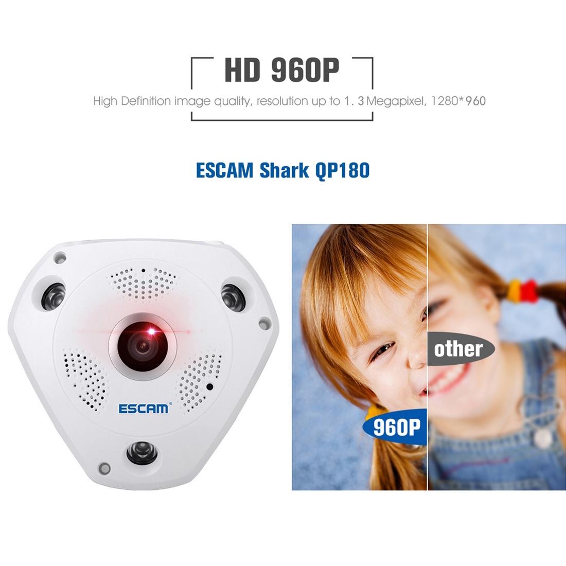 360 Degree Fisheye Lens Wifi Ip Camera With Motion Detection & Night Vision - Shark 960P