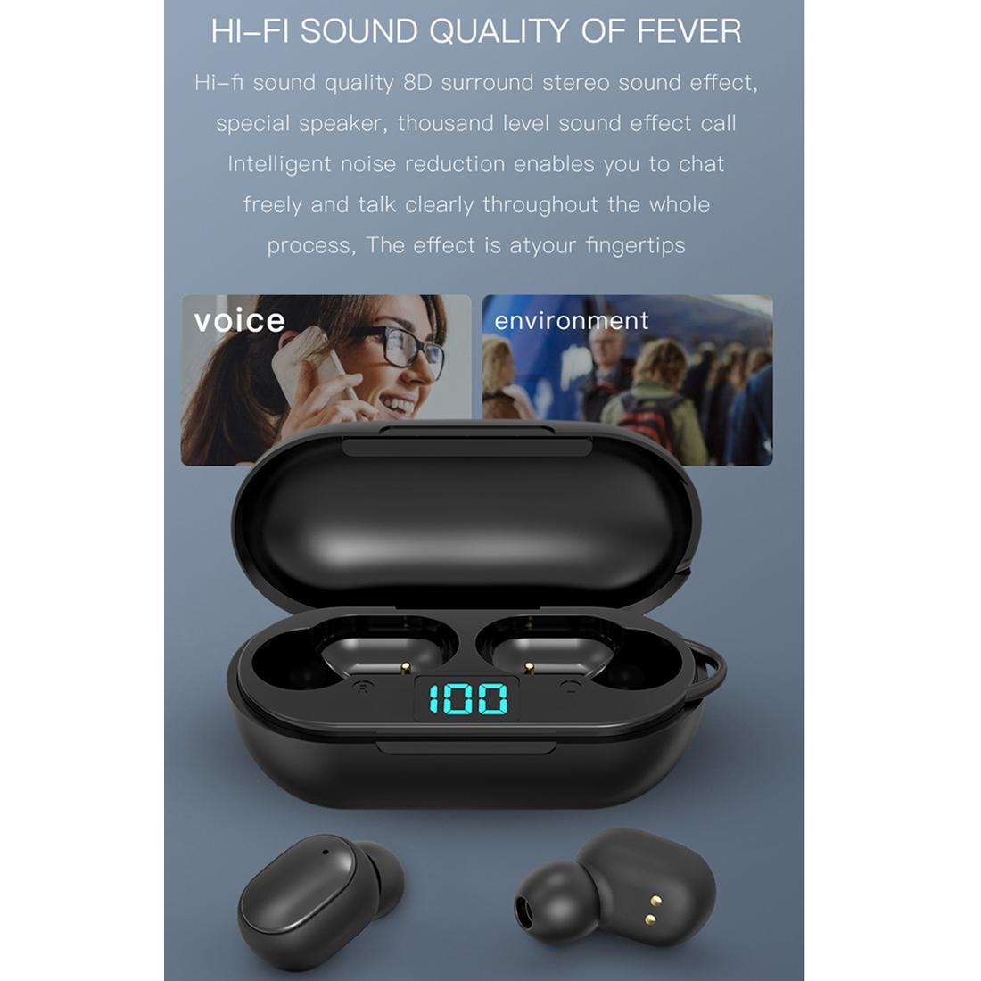 Wireless Bluetooth Earphones With Digital Display & Charging Box - H6 Tws