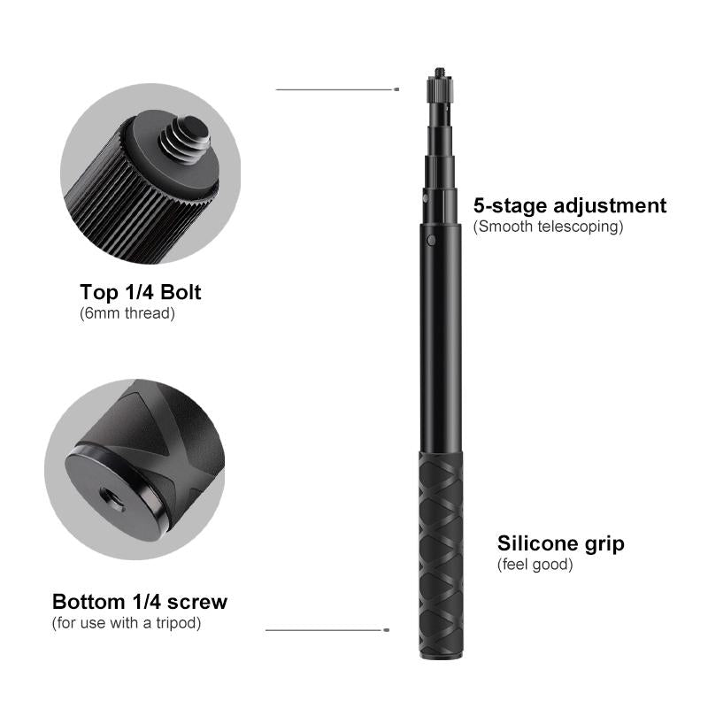Selfie Stick with Handlebar Mount and Fixed Clamps