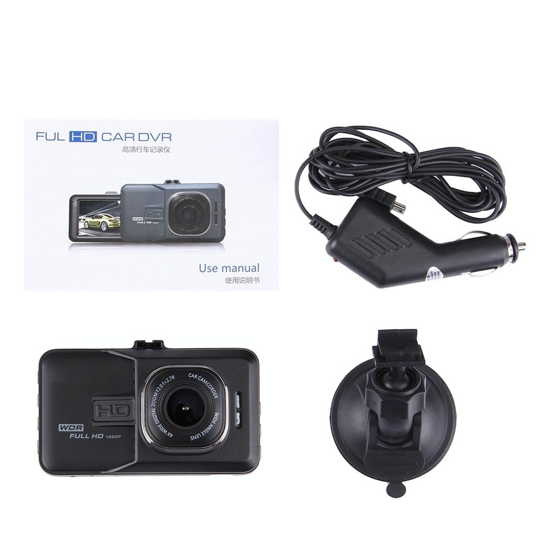 3.0 Lcd Car Dvr Camera with 720p Hd 3.0mp 170 Degree Wide Angle View