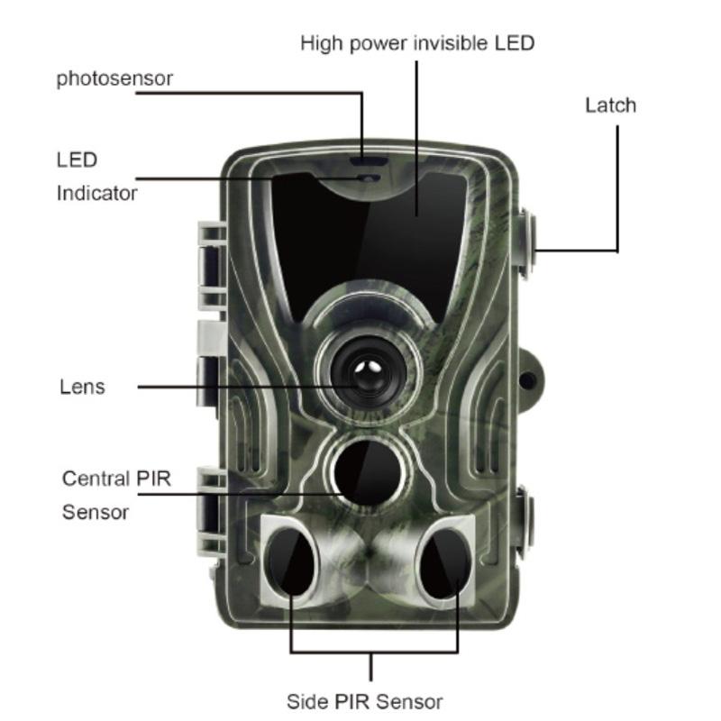 Waterproof Hunting Trail Camera With Night Vision - 8Mp 120 Degree Wide Angle 110 Degree Pir Sensor