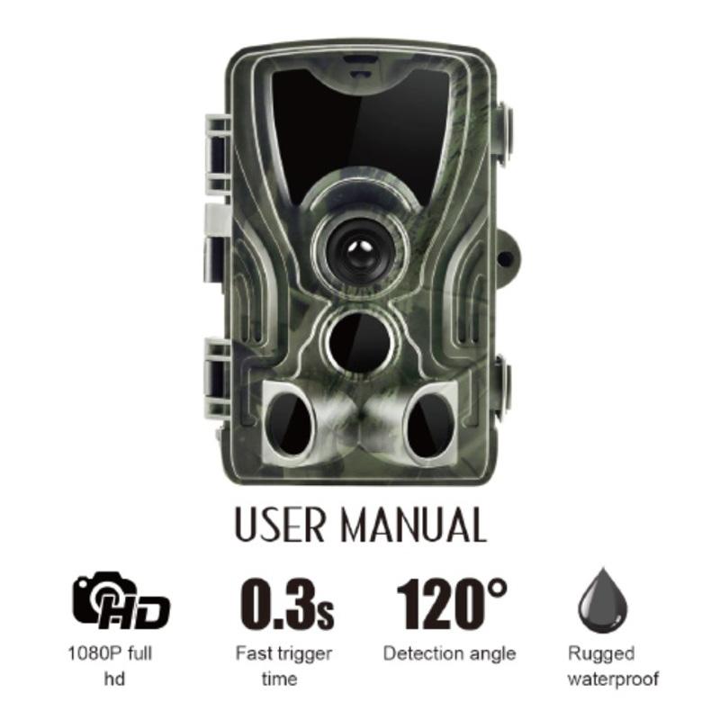 Waterproof Hunting Trail Camera With Night Vision - 8Mp 120 Degree Wide Angle 110 Degree Pir Sensor