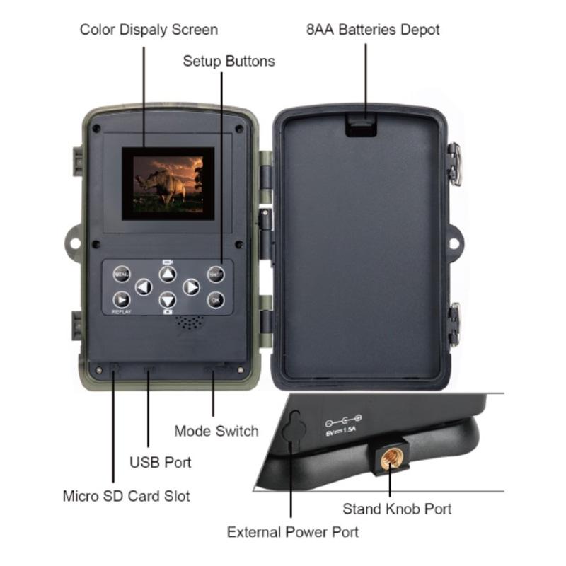 Waterproof Hunting Trail Camera With Night Vision - 8Mp 120 Degree Wide Angle 110 Degree Pir Sensor