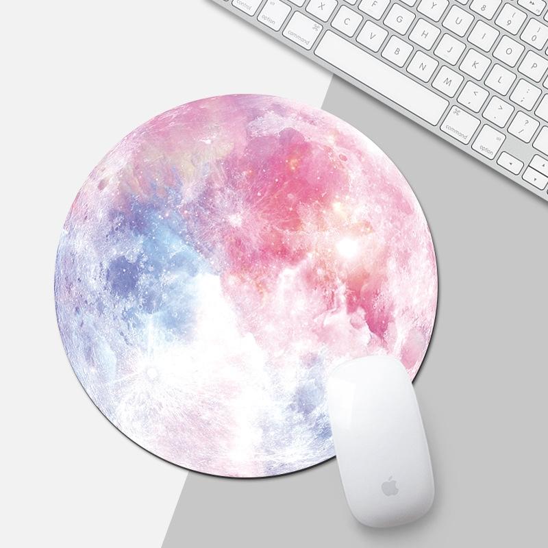 22Cm Rainbow Moon Pattern Circular Mouse Pad