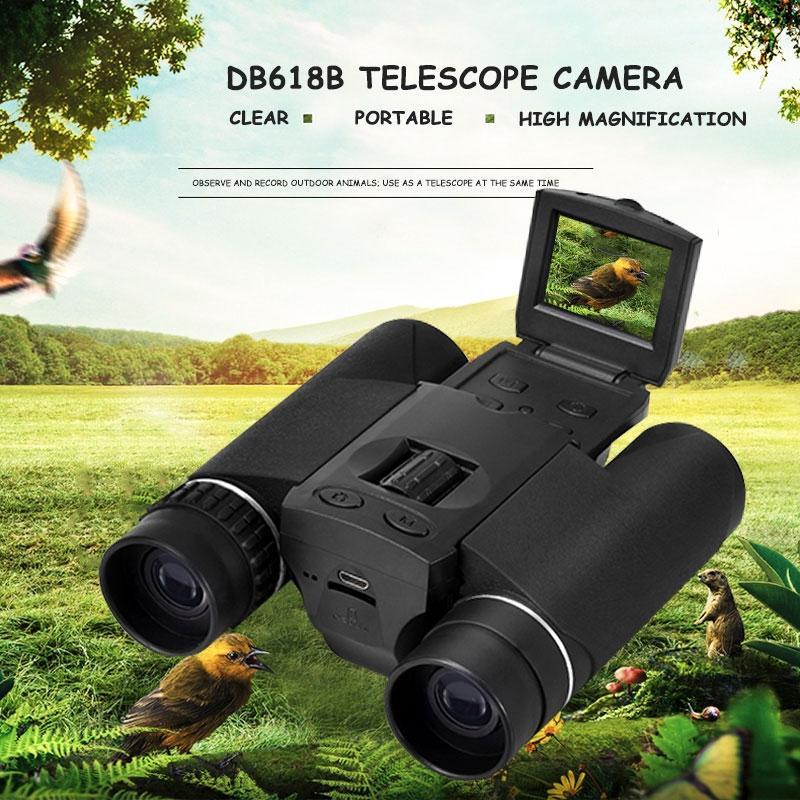 10x25 Zoom Binocular Telescope with Hd Digital Camera and 1.5 Lcd Screen - Black