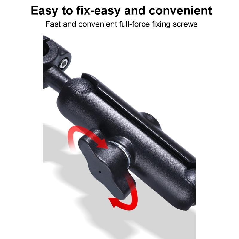 25mm Ballhead Car Seat Mount for Action Cameras with Phone Clamp and Anti-lost Case