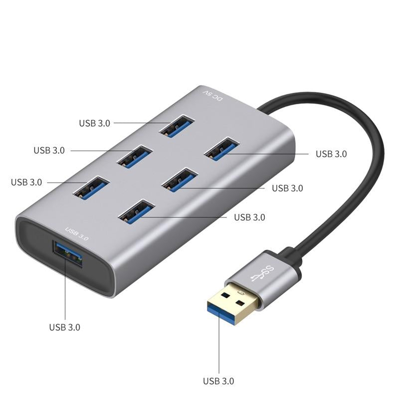 7-Port Usb 3.0 Docking Station With Metal Enclosure