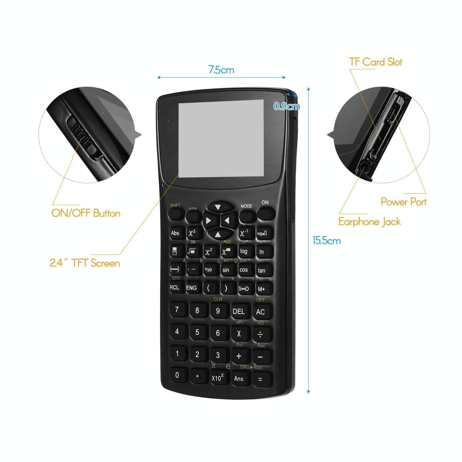 2.4 Inch Anti Peeping Scientific Calculator With Display Sound Recording Radio Music & Video