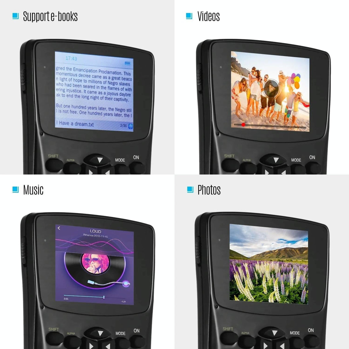 2.4 Inch Anti Peeping Scientific Calculator With Display Sound Recording Radio Music & Video