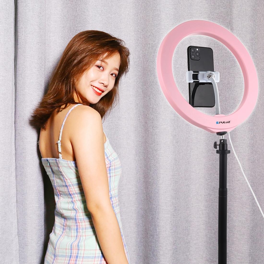 26cm Dimmable Led Ring Light with Tripod and Phone Clamp - Black