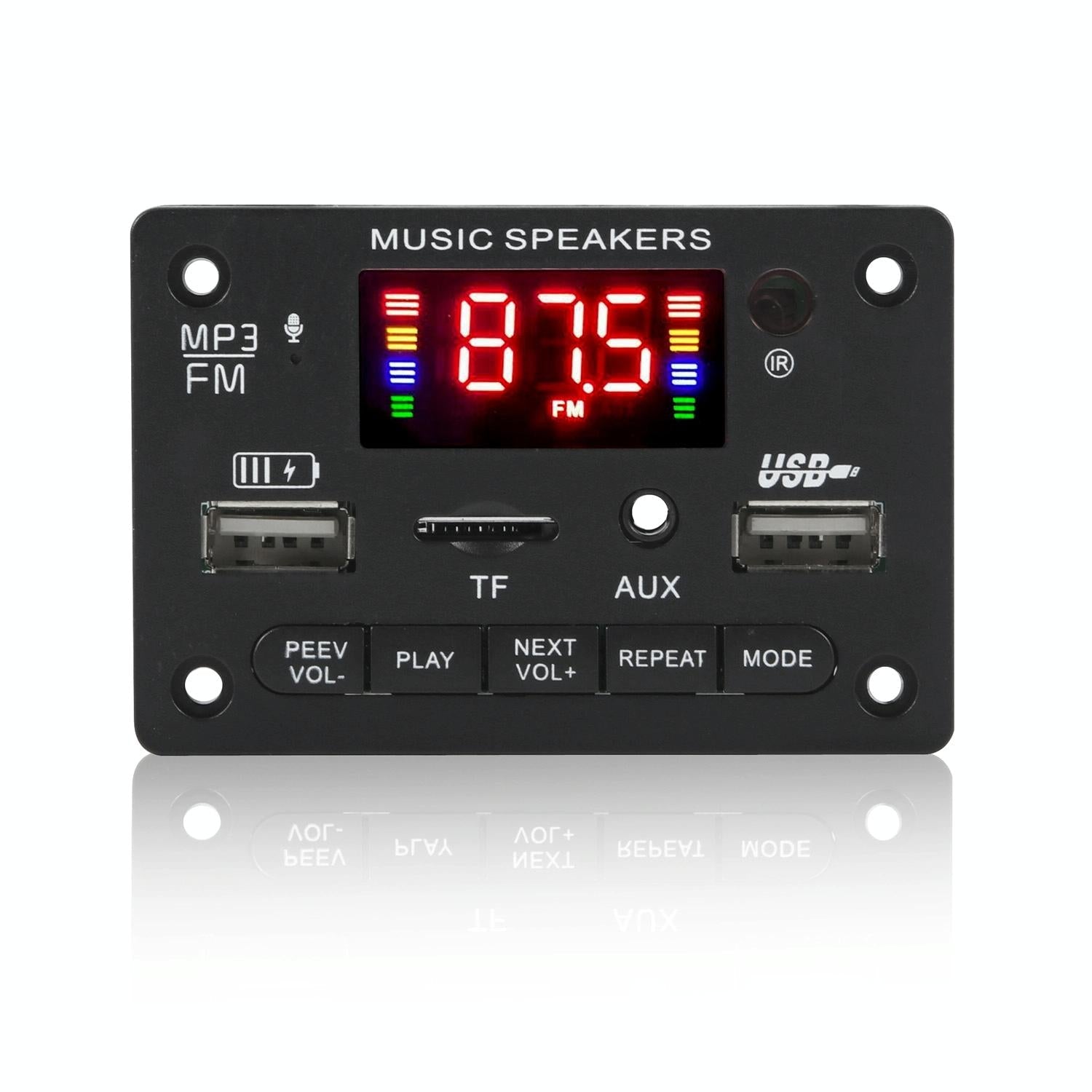 12V Car Mp3 Player Board With Bluetooth Fm Radio Usb - Remote Control Recording