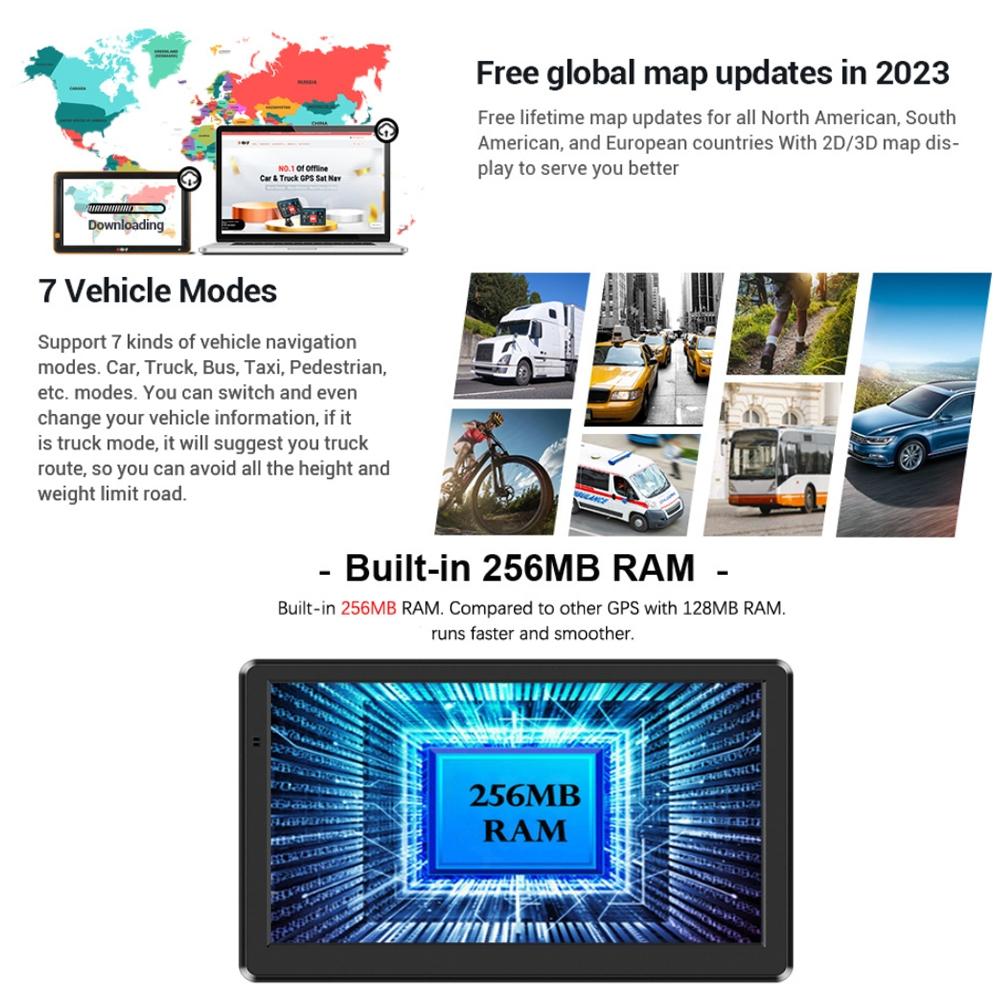 8 Inch Car Gps Navigator - 9 Screen Bluetooth Africa Map - Middle East Map