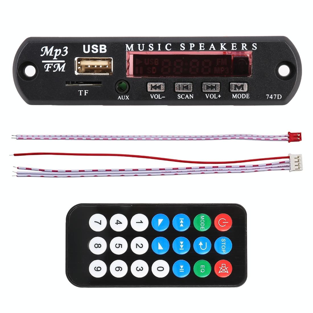 12V Car Mp3 Player Board - Fm Radio Tf Usb Aux - No Bluetooth / Recording