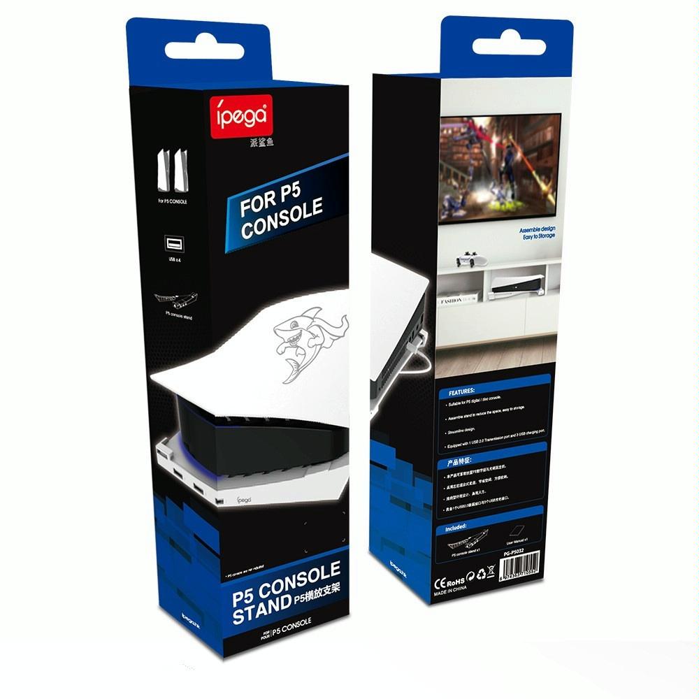 4-Port Usb Hub Base For Ps5 Horizontal Stand