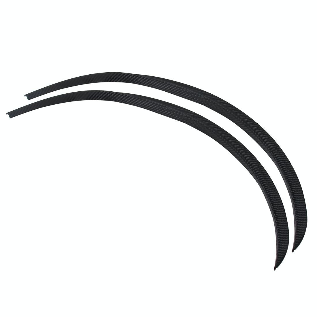 2 Pcs 45Cm Car Stickers Rubber Large Round Arc Strips Universal Fender Flares Wheel Eyebrow Decal Sticker Eyebrow Car-Covers Black Striped Round Arc Strips - 54Cm