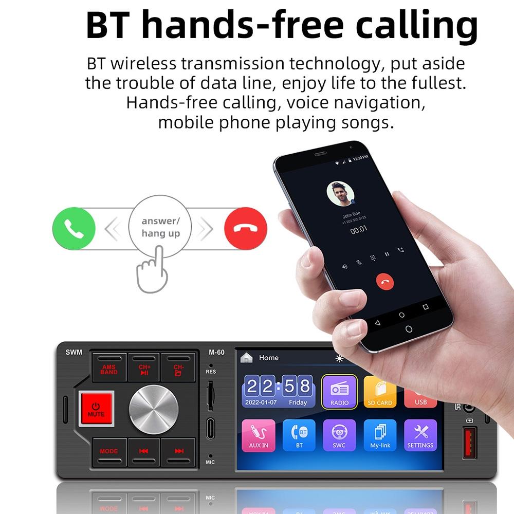 4 Inch Touch Car Radio Bluetooth Mp5 Player + Remote
