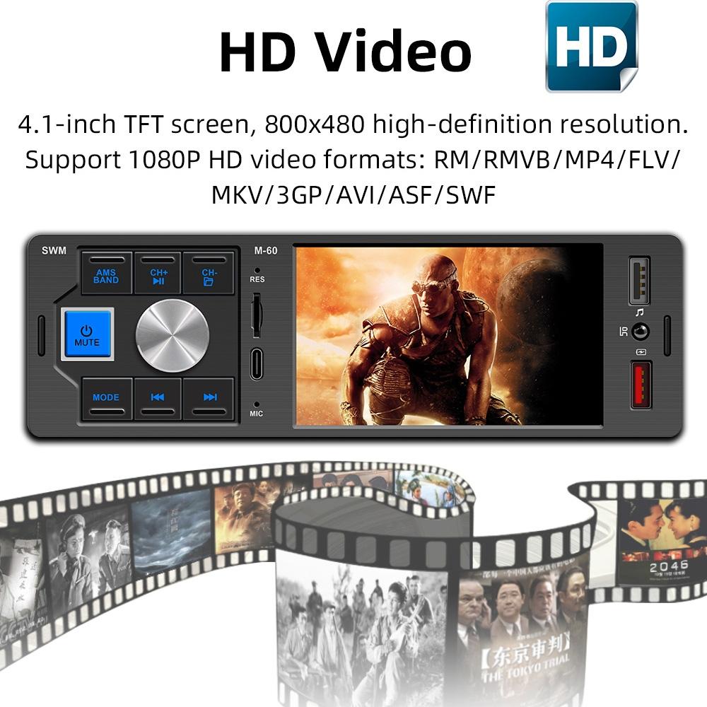 4 Inch Touch Car Radio Bluetooth Mp5 Player + Remote