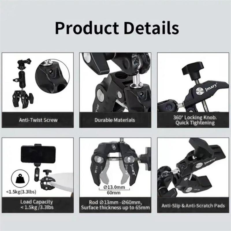 Aluminum Handlebar Magic Arm Rod Mount with Crab Clamp