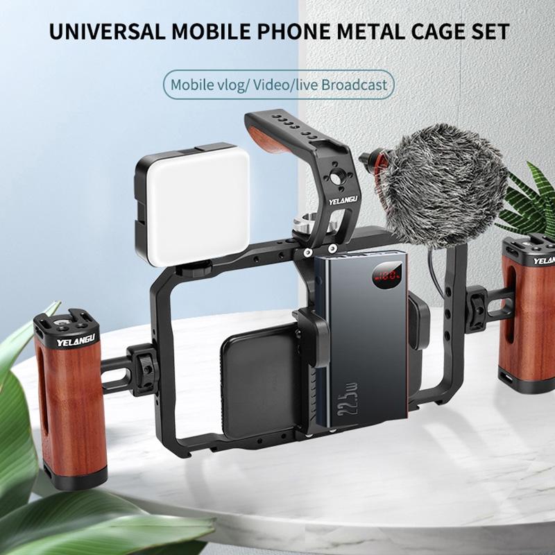 Smartphone Video Rig With Stabilizer Handles For Vlogging And Live Broadcast