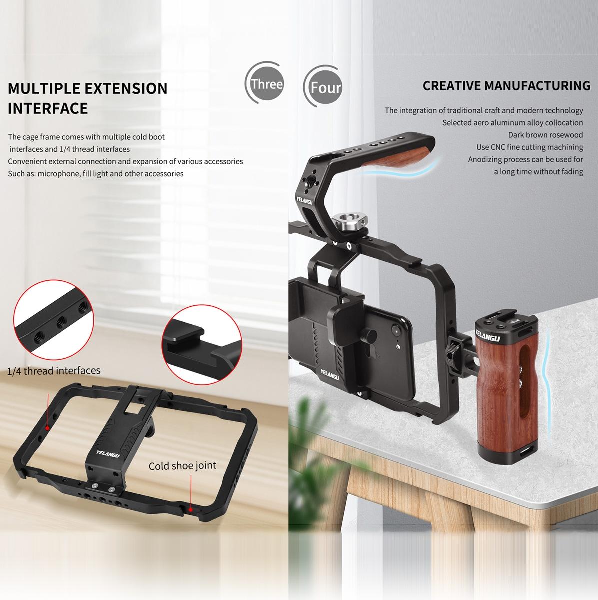 Smartphone Video Rig With Stabilizer Handles For Vlogging And Live Broadcast