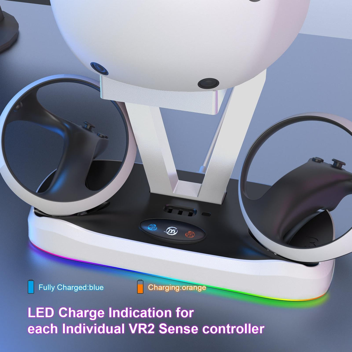 Playstation Magnetic Charging Base with Rgb Light and Storage Rack