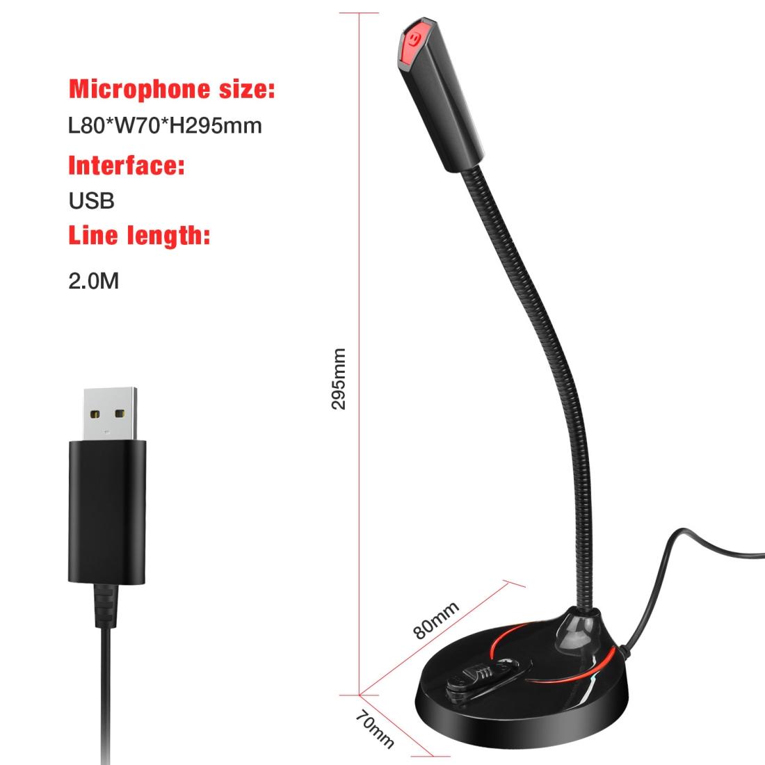 Flexible Usb Computer Microphone - 360 Degree Bendable - 2.2M