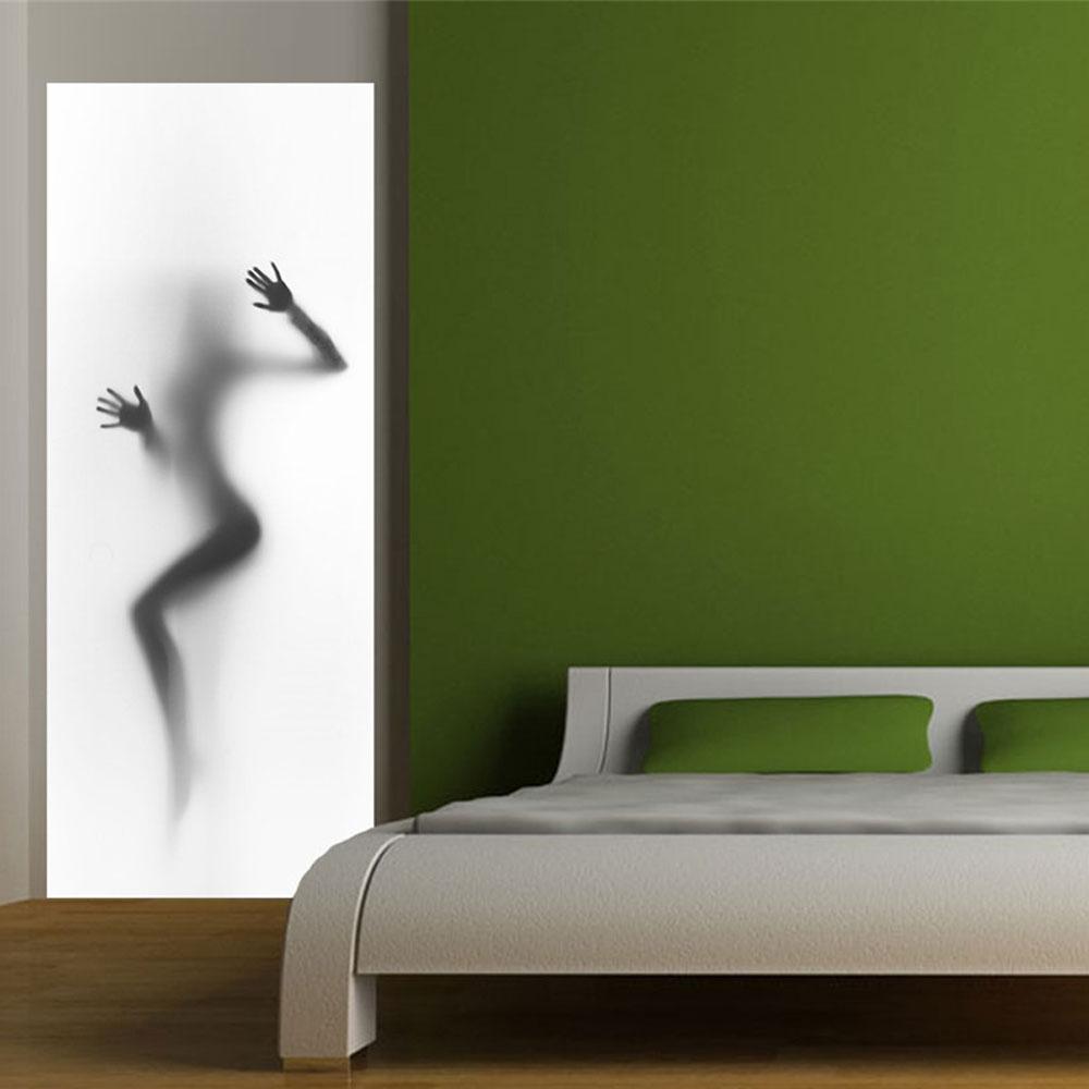 2-piece Diy 3d Door Sticker Set for Creative Home Decor