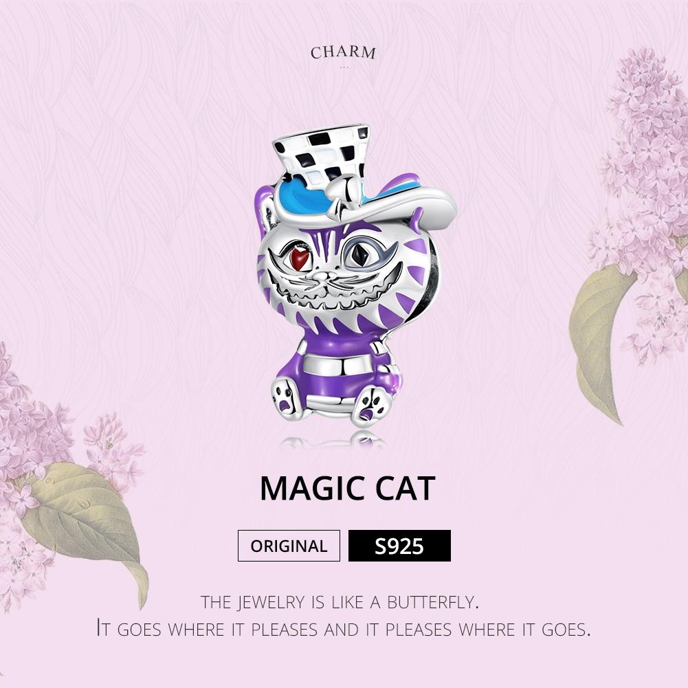 925 Sterling Silver Cat Bead For Diy Bracelet Or Necklace