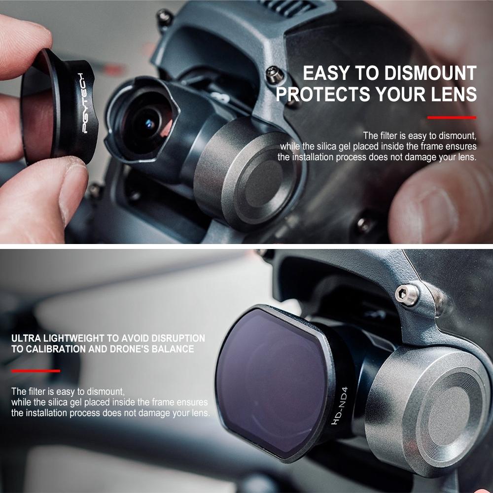 3-piece Drone Lens Filter Set for Dji Fpv - Nd4 Nd8 Nd16