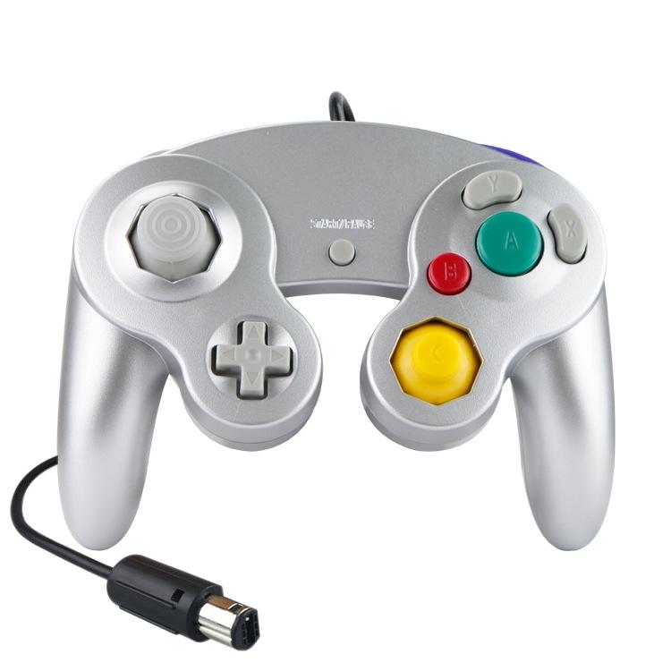 2-pack Wired Vibrating Game Controller for Nintendo Ngc / Wii - Silver