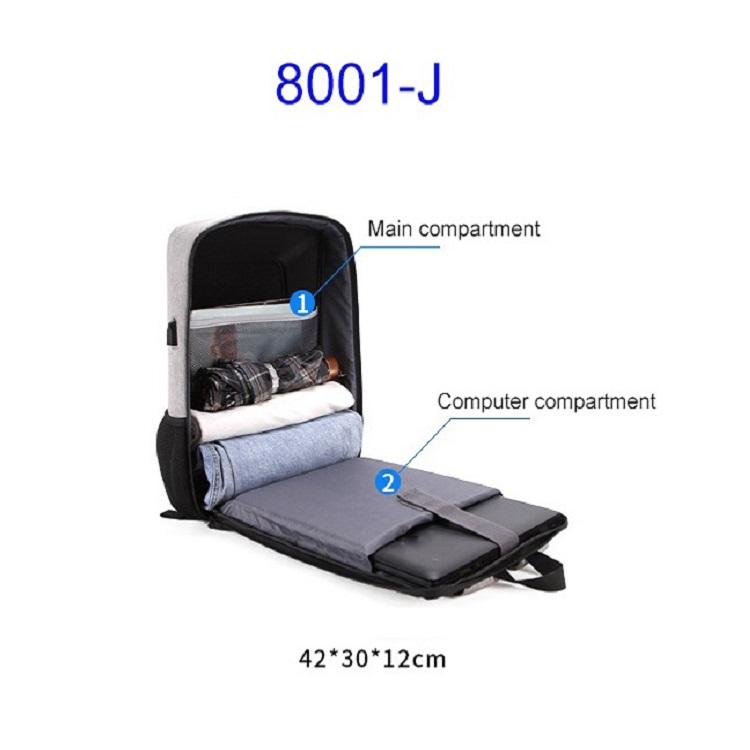 Hard Shell Backpack Alloy Frame Anti-theft Computer Bag for Men Black