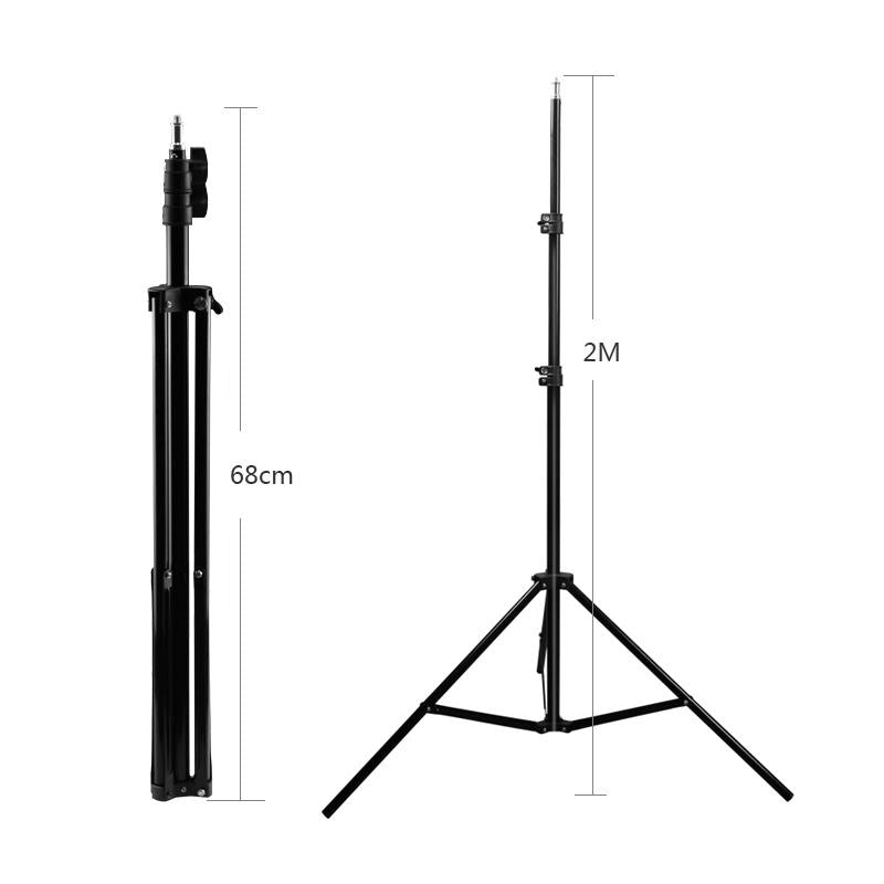 Professional Aluminum Lighting Stand For Studio Flash - 68-200Cm Height Black