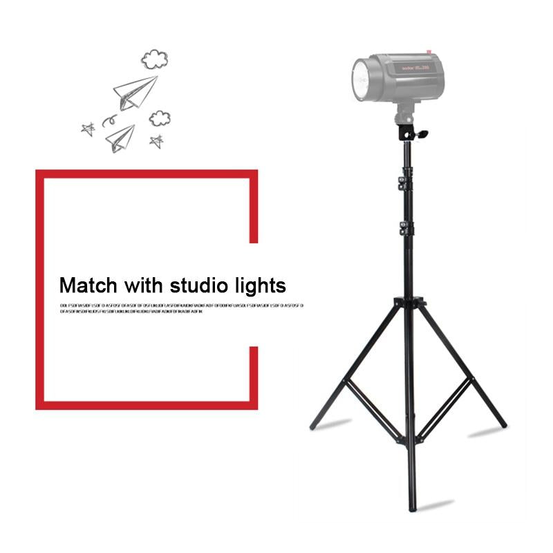 Professional Aluminum Lighting Stand For Studio Flash - 68-200Cm Height Black