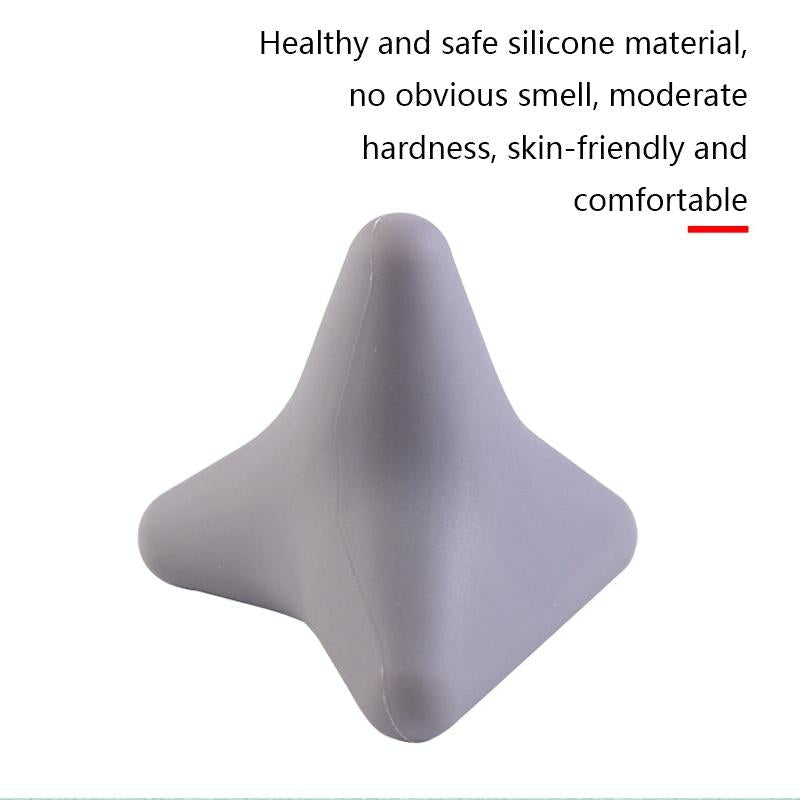 Quadratic Gray Silicone Thumb Massager For Muscle Relaxation And Fascia Massage