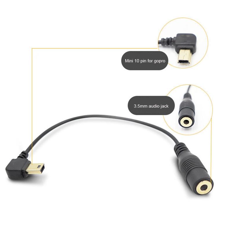 10 Pin Mic Adapter Cable for Gopro Hero4 / 3 / 3 - 16.5cm Length