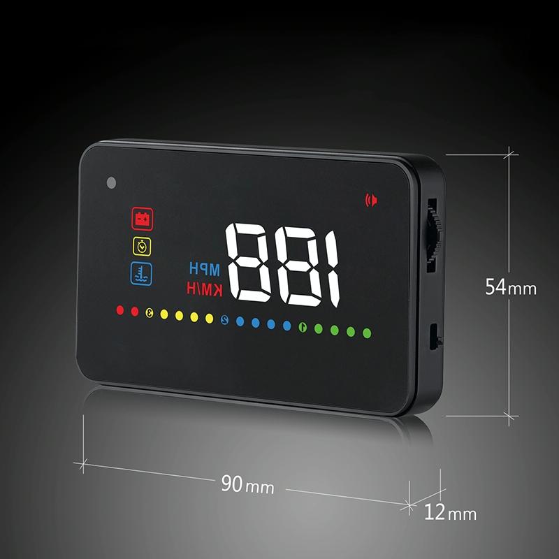 3.5 Inch Vehicle Head Up Display Car Speed Engine Revs Water Temp Voltage