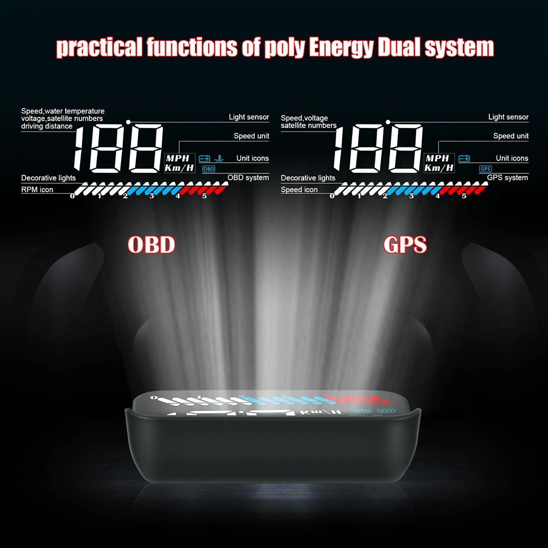 Universal Car Obd2 + Gps Hud 3.5 Inch Display Fuel Consumption